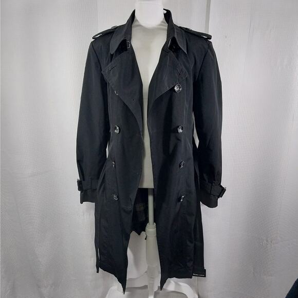 LONDON FOG! RICH BLACK DOUBLE BREASTED CLASSIC BELTED TRENCHCOAT, JACKET! SZ XL - Picture 4 of 15